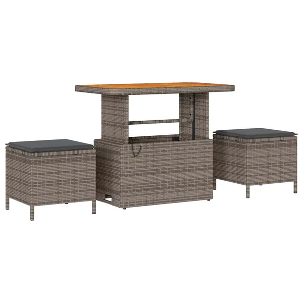 Ensemble de canapé de jardin avec coussin 9 pcs Gris polyrotin