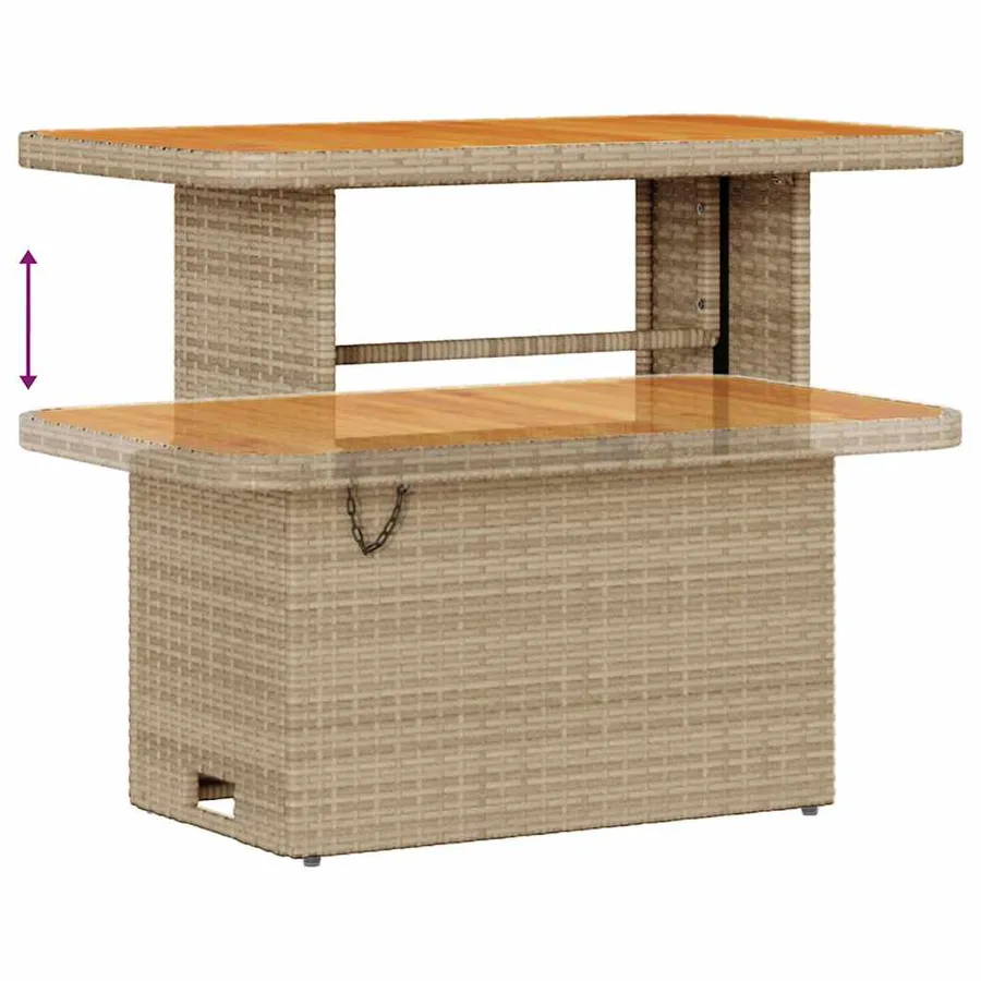 Ensemble de canapé de jardin 9 pcs Beige polyrotin - 9