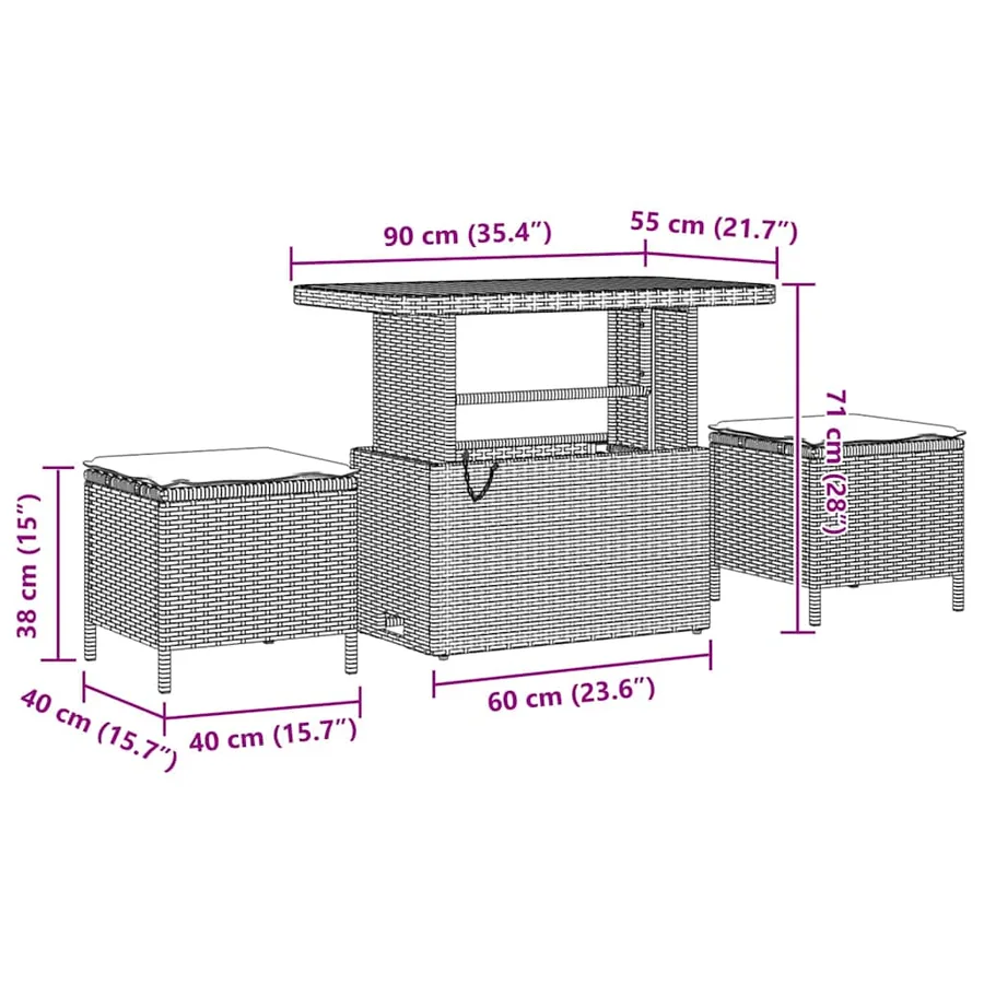 Ensemble de canapé de jardin avec coussin 8 pcs Gris Poly rotin - 14