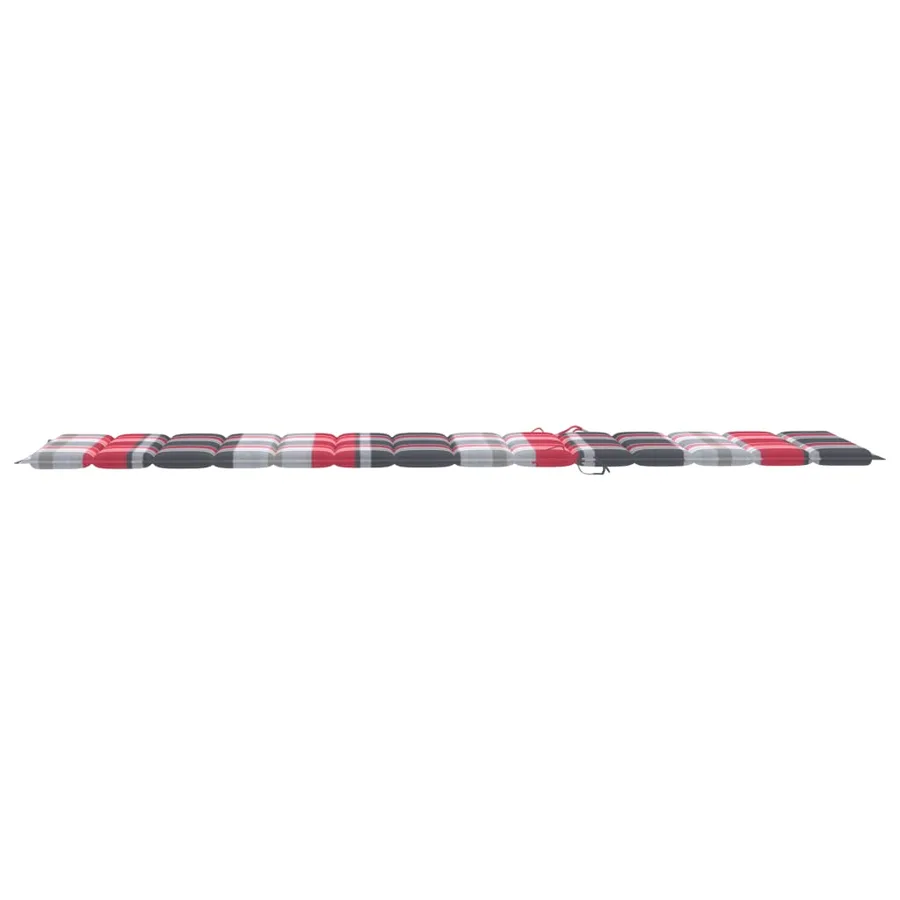 Chaises longues lot de 2 et coussin carreaux rouge Teck solide - 12