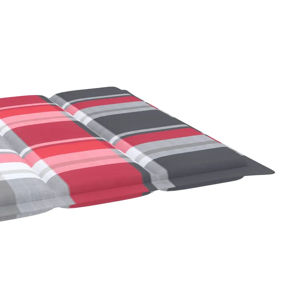 Chaises longues lot de 2 et coussin carreaux rouge Teck solide - 14