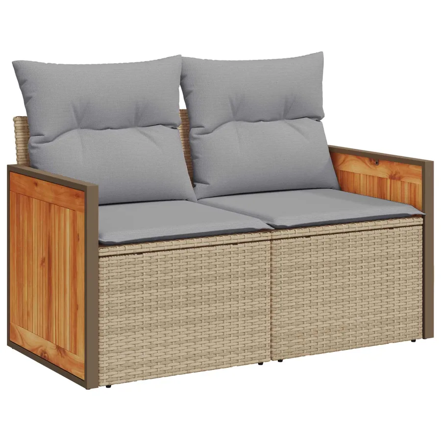 Ensemble de canapé de jardin 8 pcs Beige et Gris clair - 6