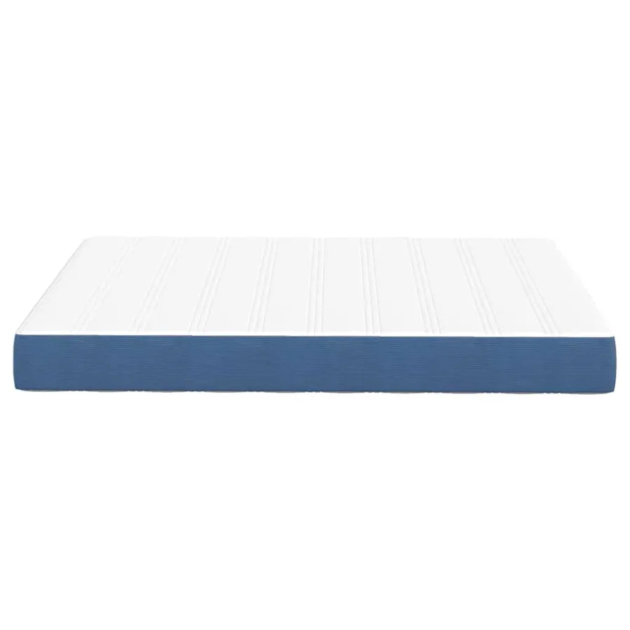 Matelas de Lit avec matelas Bleu 140 x 190 cm tissu - 5