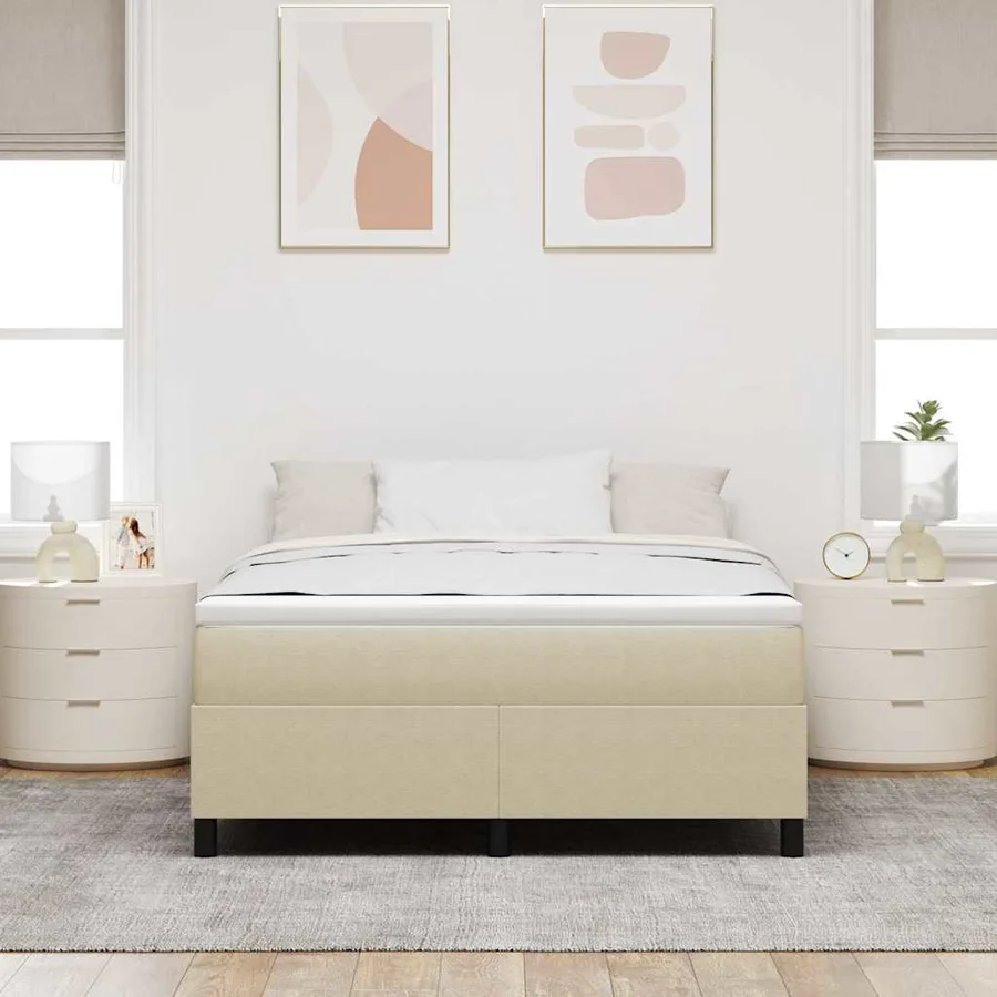 Lit à ressorts Gris clair et blanc 160 x 200 cm - 4