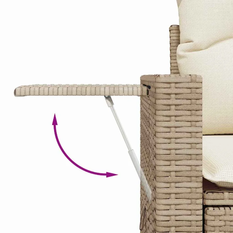 Ensemble de canapé de jardin 11 pcs Beige Poly rotin - 10