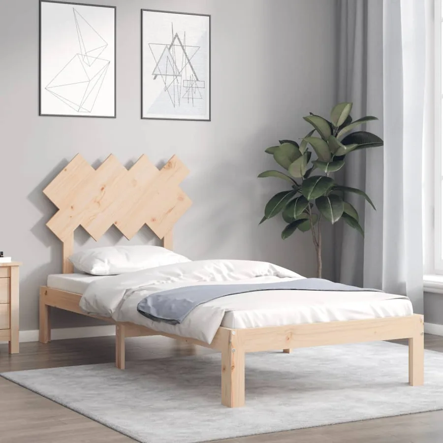 Cadre de lit sans matelas 90x200 cm bois de pin massif - 4