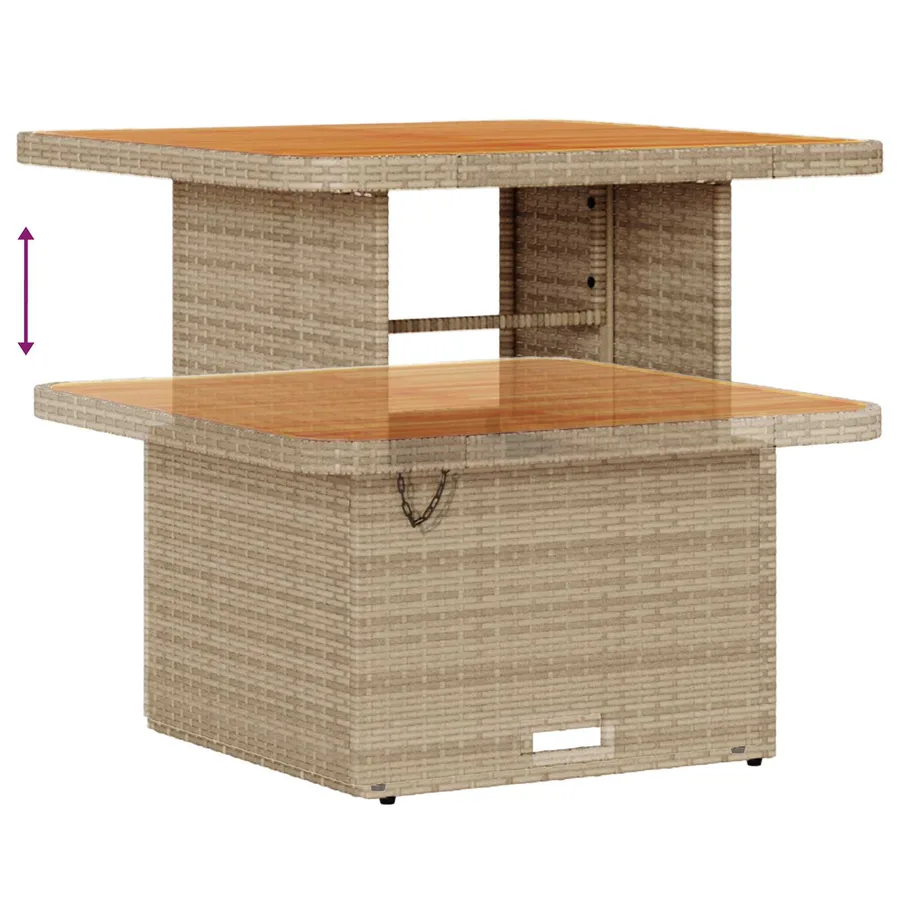 Ensemble de canapé de jardin 9 pcs Beige polyrotin - 9