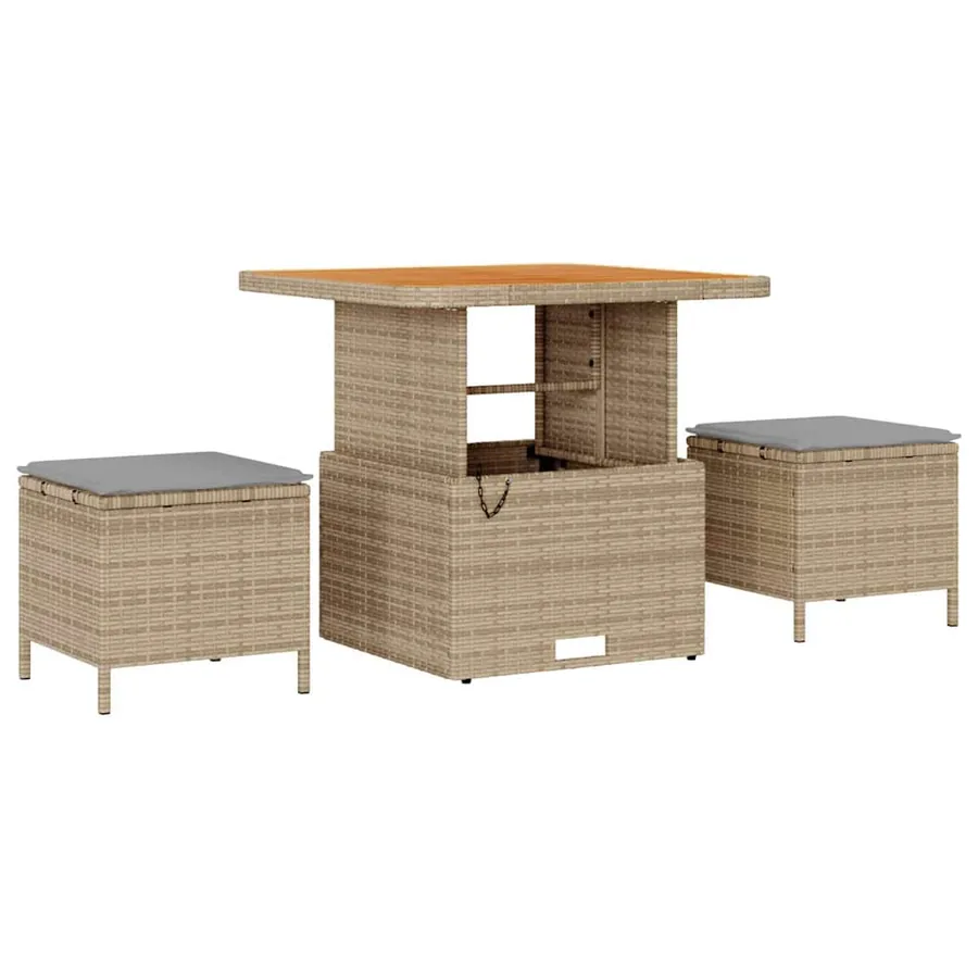 Ensemble de canapé de jardin 10 pcs Beige polyrotin - 6