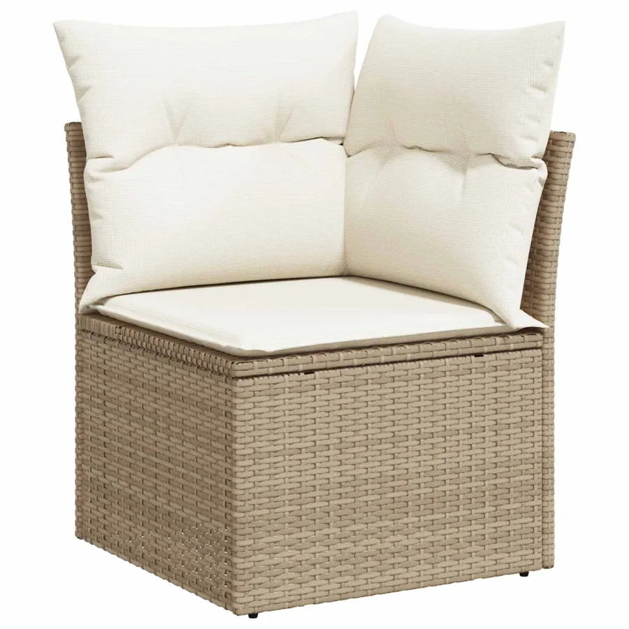 Ensemble de canapé de jardin 11 pcs Beige polyrotin - 4