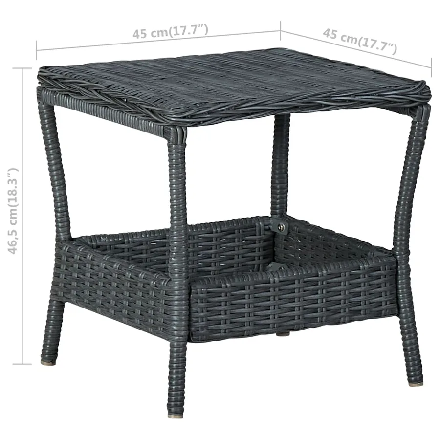 Salon de jardin 2 pcs avec coussins résine tressée gris foncé - 10