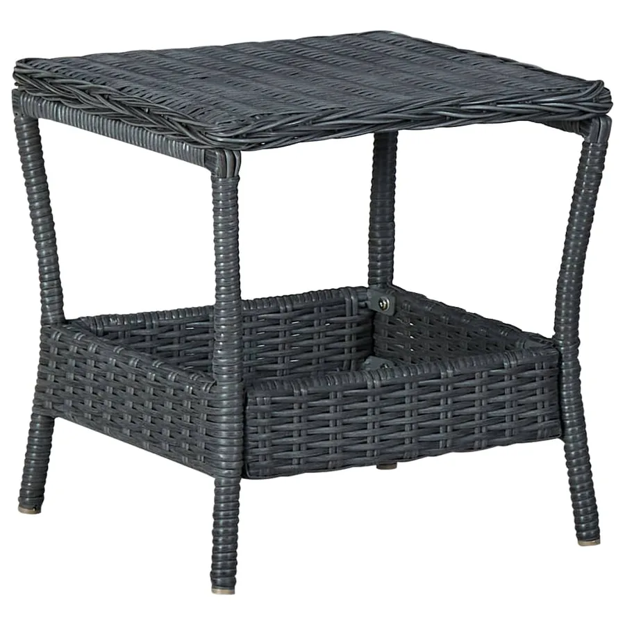 Salon de jardin 2 pcs avec coussins résine tressée gris foncé - 3