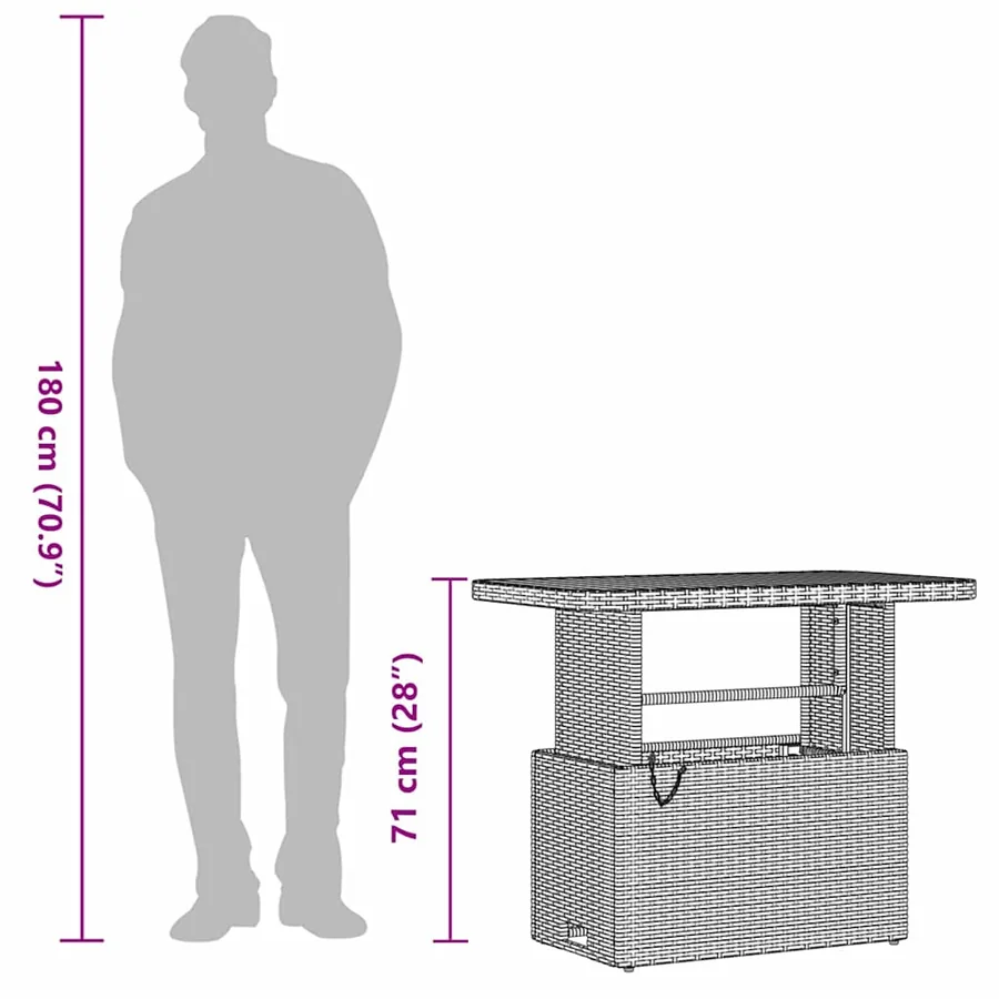 Ensemble de salle à manger pour jardin Beige polyrotin - 13