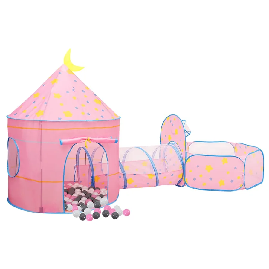 Tente de jeu pour enfants avec 250 balles Rose 301x120x128 cm - 2