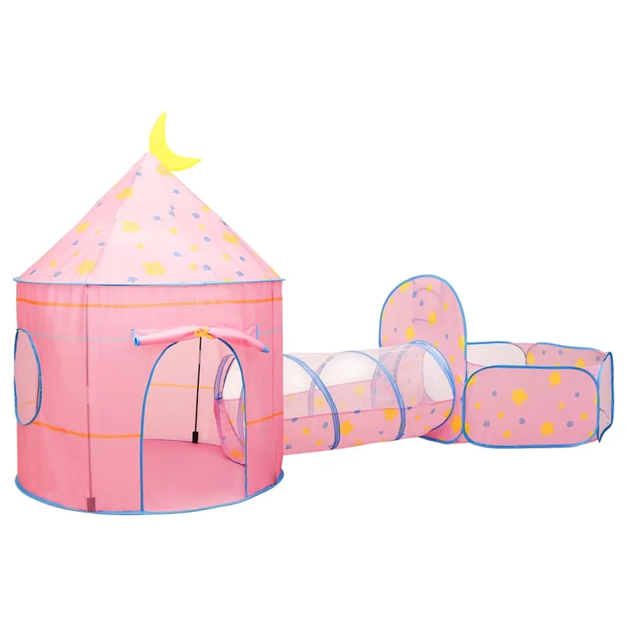 Tente de jeu pour enfants avec 250 balles Rose 301x120x128 cm - 4