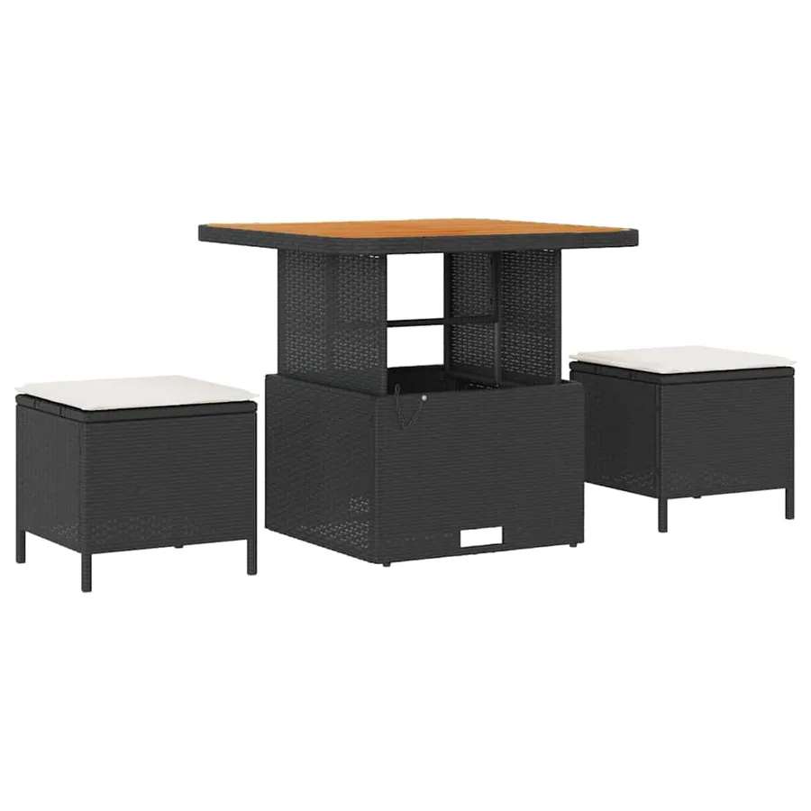 Ensemble de canapé de jardin 9 pcs Noir polyrotin - 6