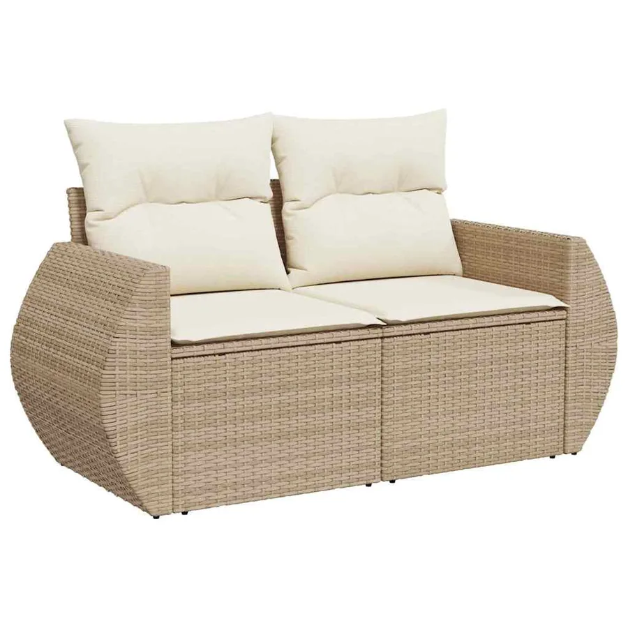 Ensemble de canapé de jardin 13 pcs Beige polyrotin - 6