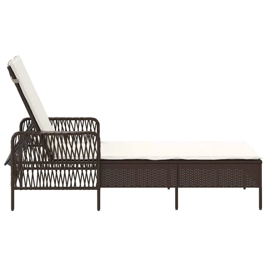 Transat Marron et crème blanche 55 x 200 x 92 cm polyrotin - 7