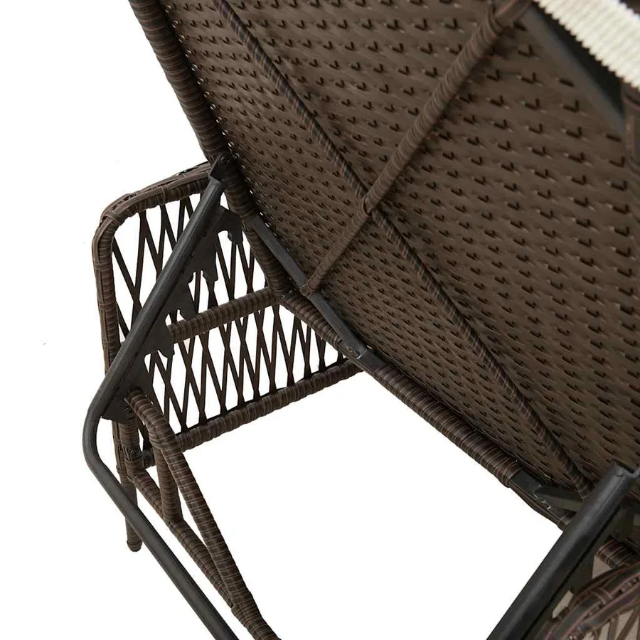Transat Marron et crème blanche 55 x 200 x 92 cm polyrotin - 8