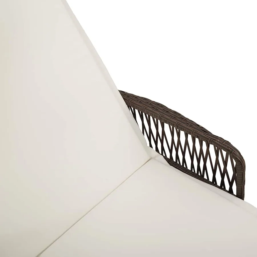 Transat Marron et crème blanche 55 x 200 x 92 cm polyrotin - 9