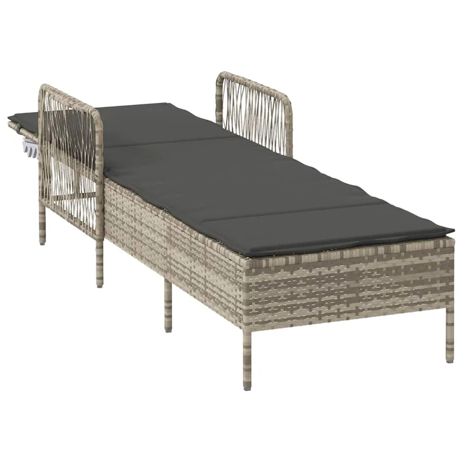 Transat Gris clair et gris foncé 200 x 55 x 92 cm polyrotin - 4