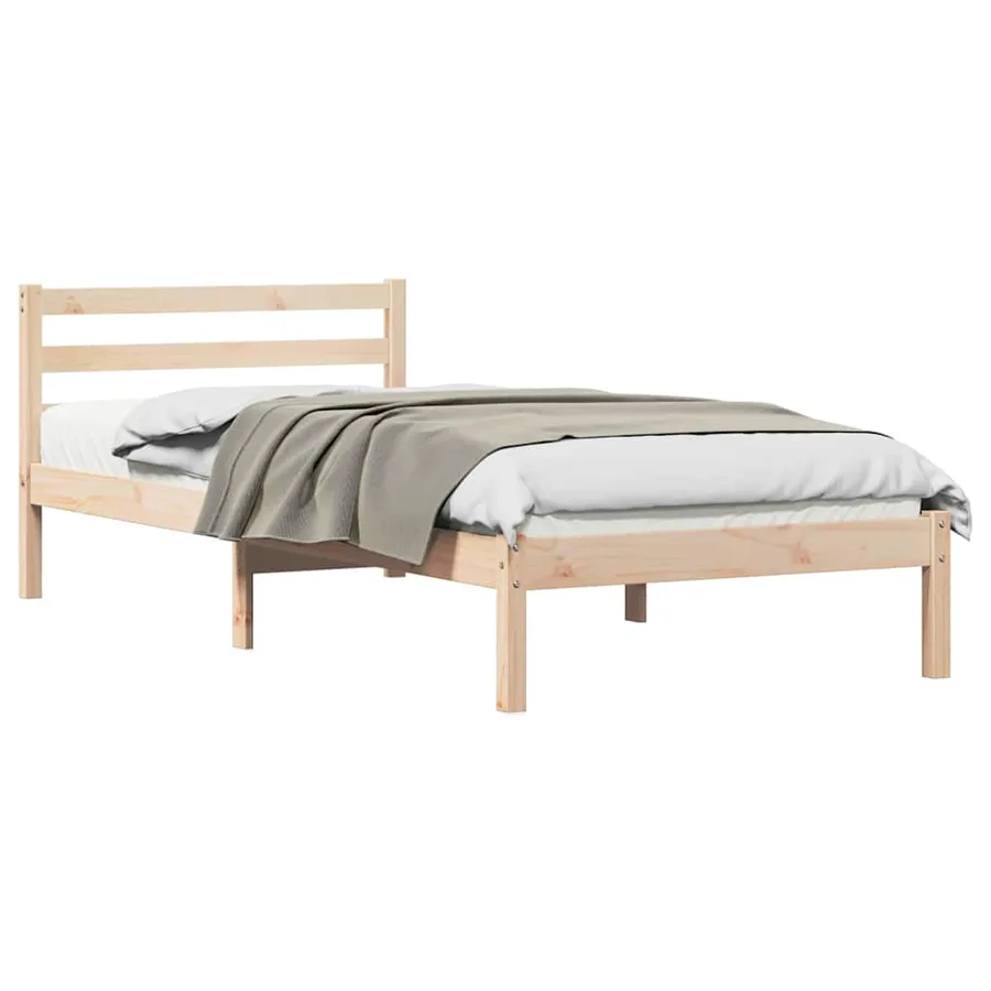 Cadre de lit Marron 225,5 x 105,5 x 69,5 cm Bois de Pin Massif - 2