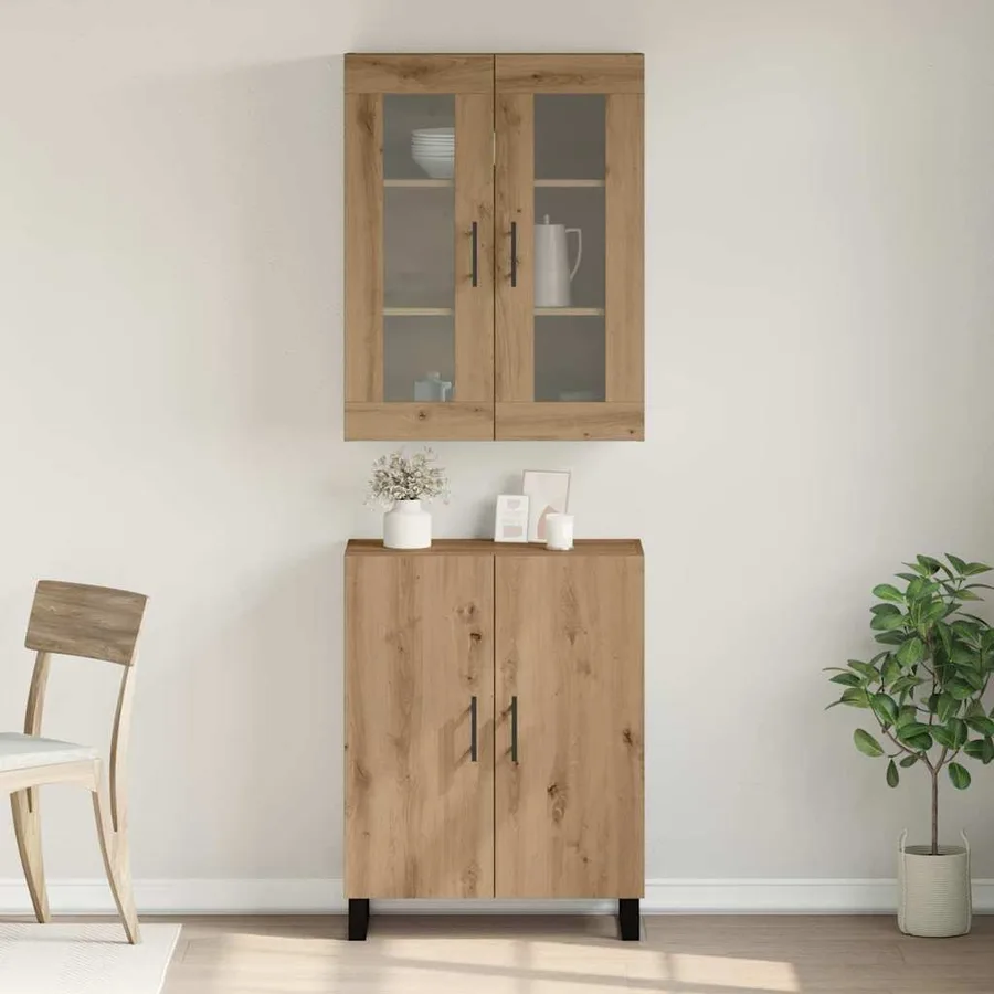 Haut Armoire 2 pcs chêne artisanal 69,5 x 34 x 180 cm - 4