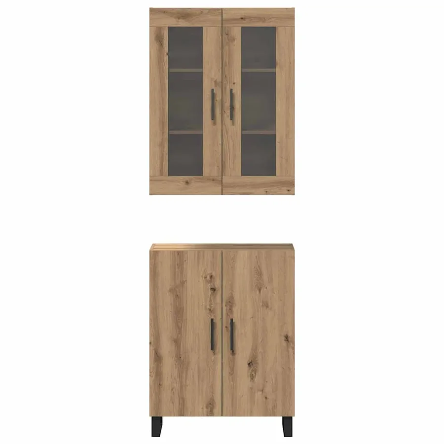 Haut Armoire 2 pcs chêne artisanal 69,5 x 34 x 180 cm - 6