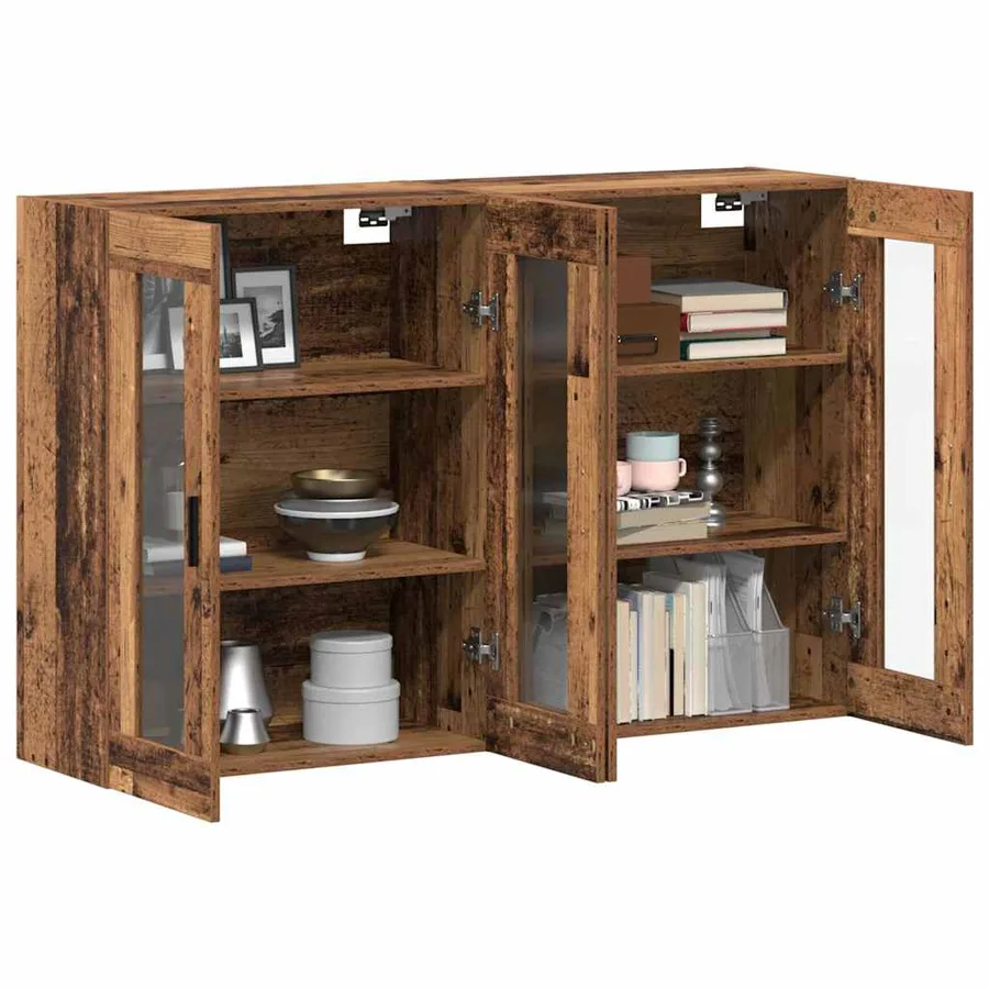 Armoires Murailles 2 pcs Bois ancien 69,5 x 34 x 90 cm - 3