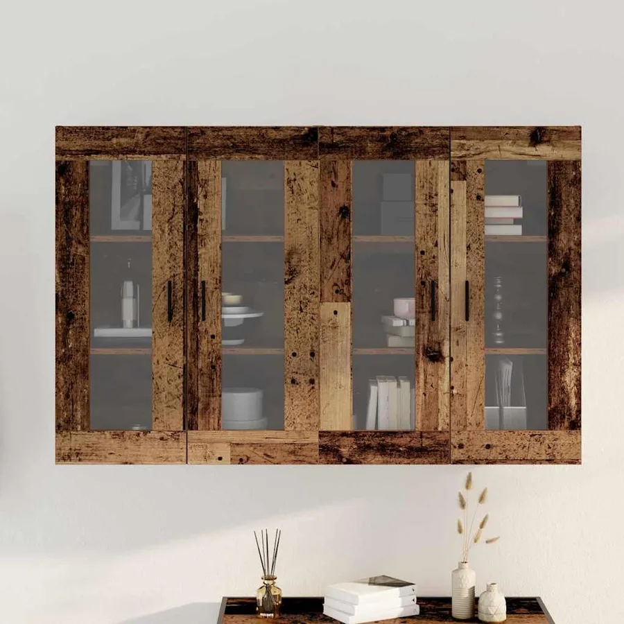 Armoires Murailles 2 pcs Bois ancien 69,5 x 34 x 90 cm - 4