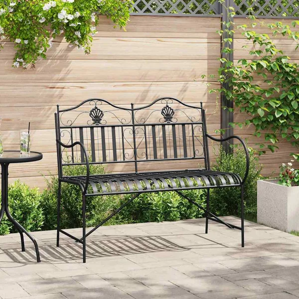 Banc de jardin Noir 103,5 x 59 x 89 cm Acier