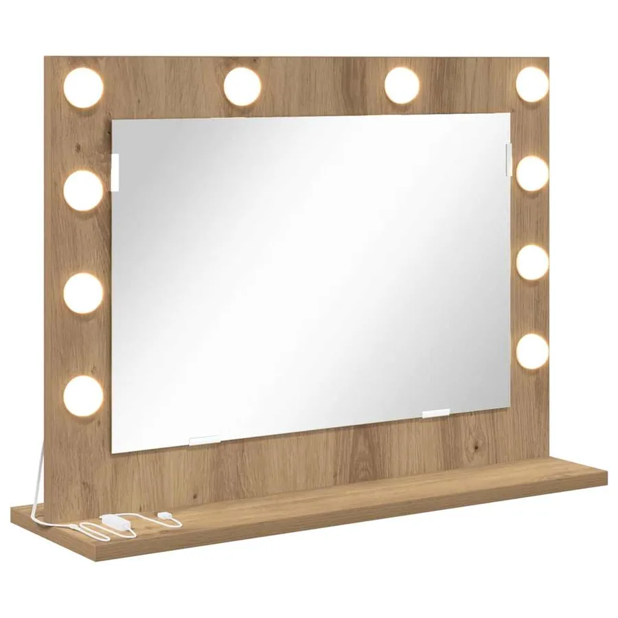Miroir de vanité Chêne artisanal 60 x 45 x 18 cm Rectangulaire - 2
