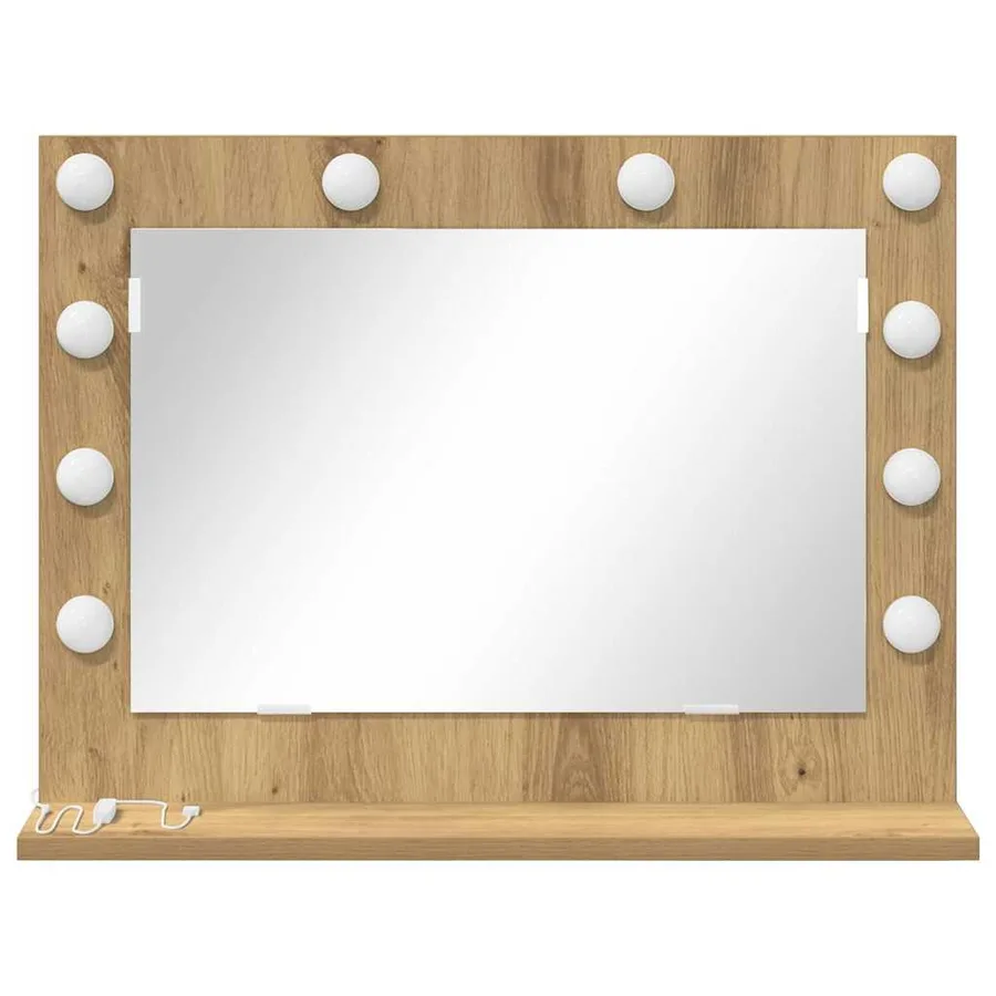 Miroir de vanité Chêne artisanal 60 x 45 x 18 cm Rectangulaire - 4