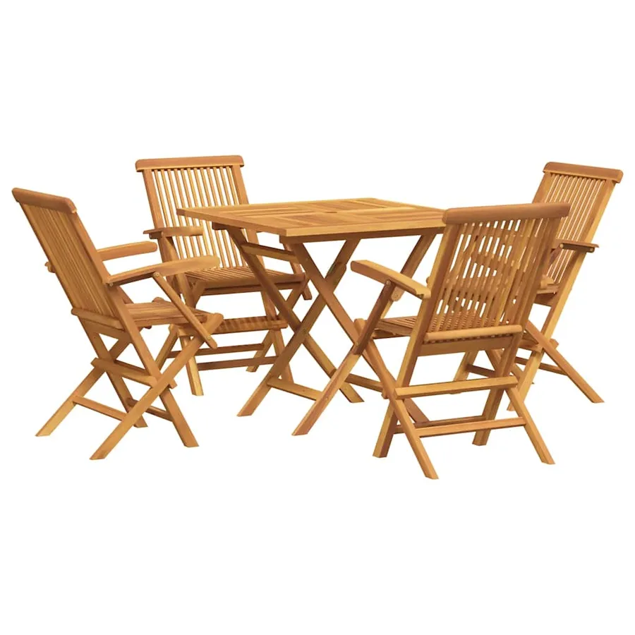 Salon de jardin 5 pcs Bois de teck massif - 2