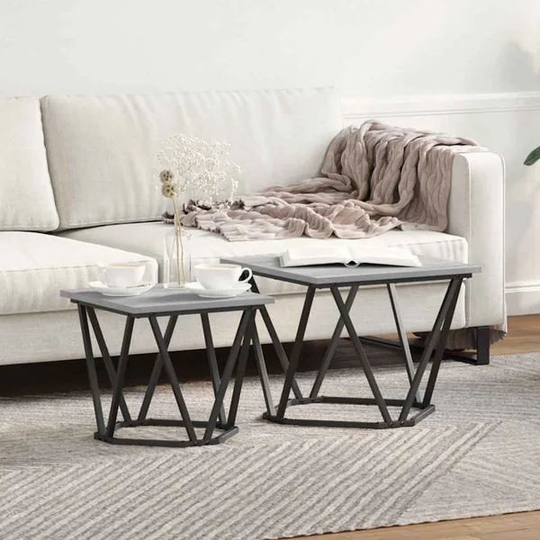 Ensemble de tables d'appoint 2 pcs Gris Sonoma