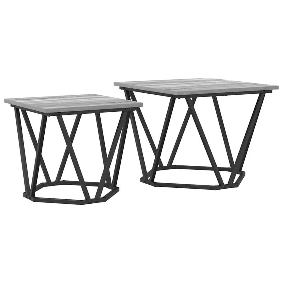 Ensemble de tables d'appoint 2 pcs Gris Sonoma - 2