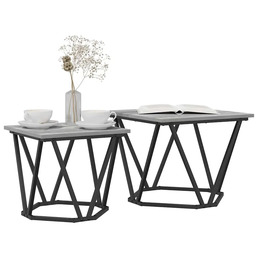 Ensemble de tables d'appoint 2 pcs Gris Sonoma - 3