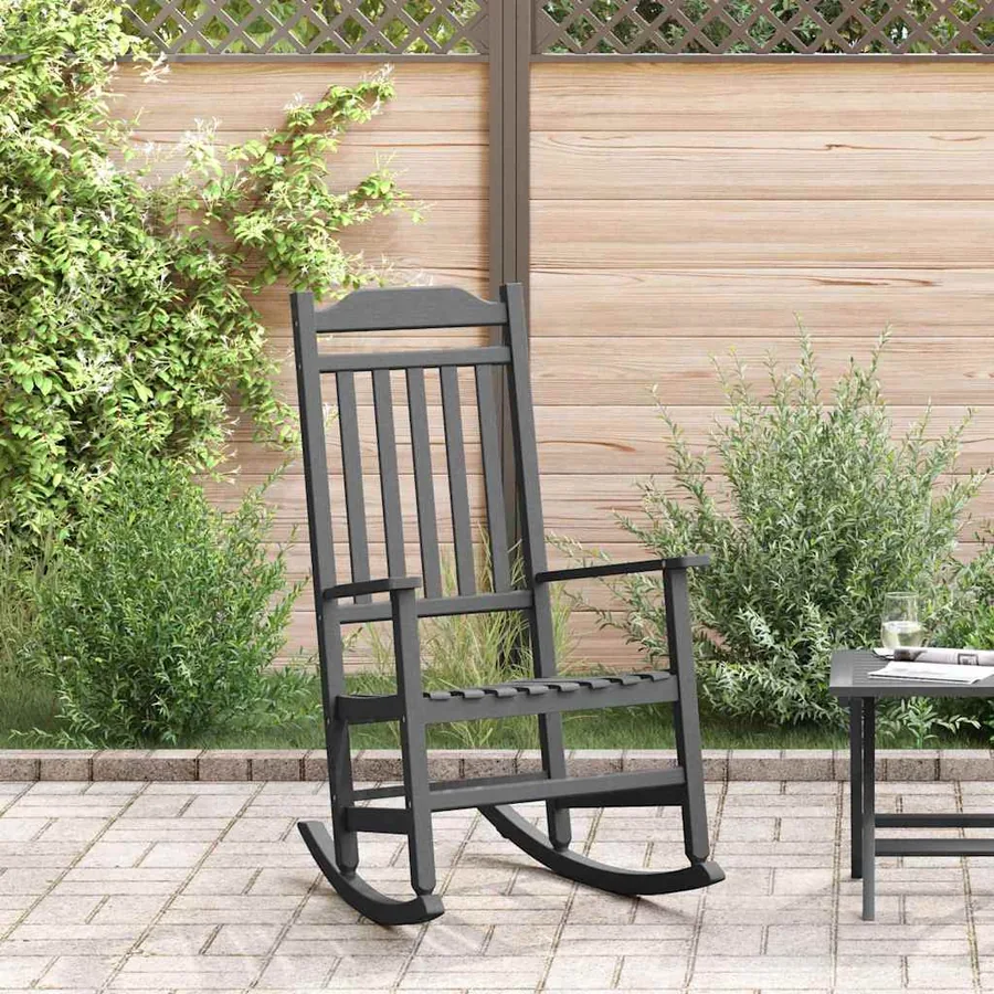 Chaise à bascule Noir 84 x 65 x 114 cm Résine