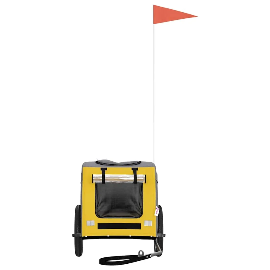 Remorque de vélo pour animaux de compagnie jaune et gris - 4