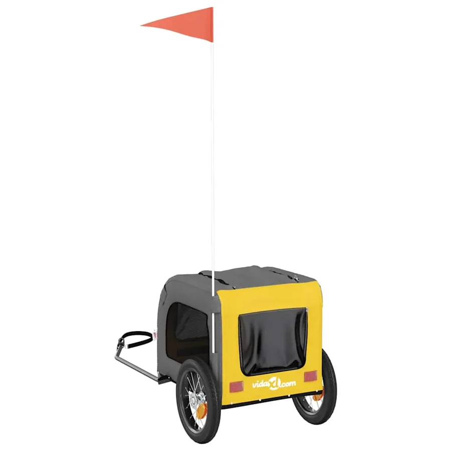 Remorque de vélo pour animaux de compagnie jaune et gris - 8