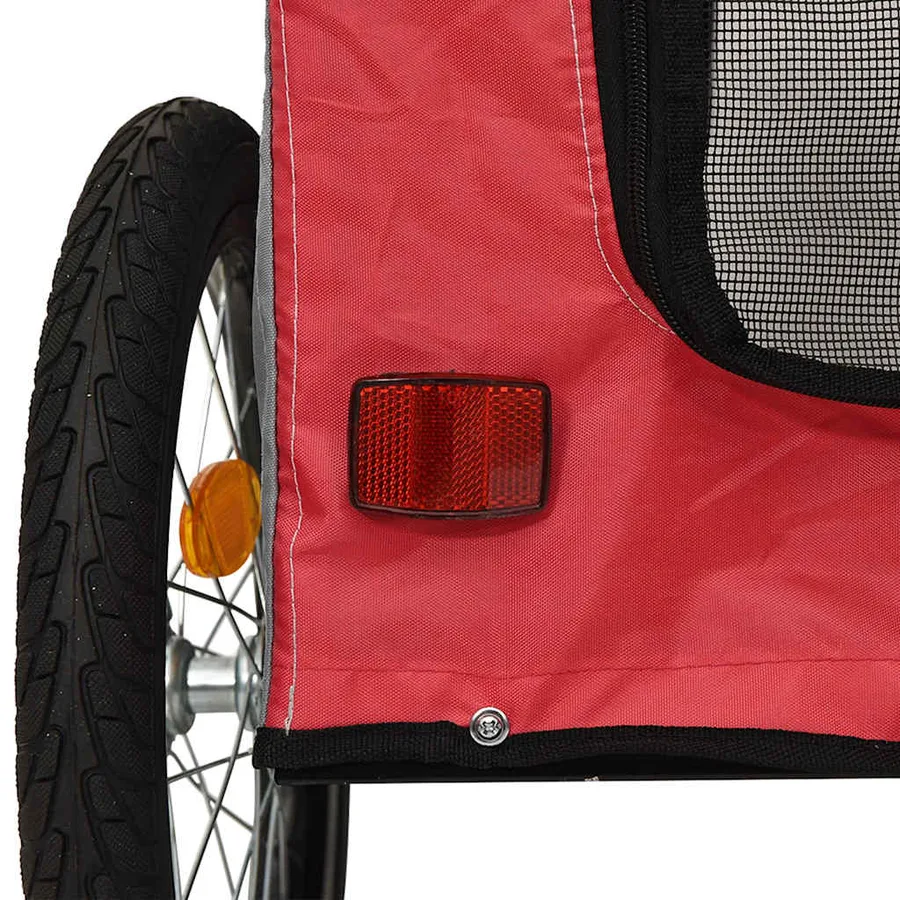 Remorque de vélo pour animaux de compagnie rouge et gris - 11