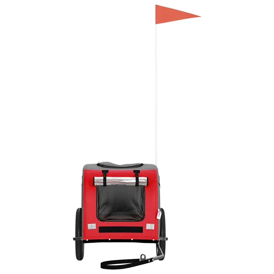 Remorque de vélo pour animaux de compagnie rouge et gris - 4