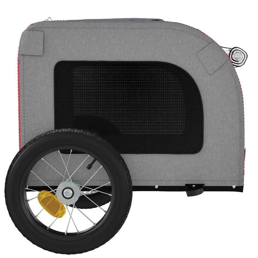 Remorque de vélo pour animaux de compagnie rouge et gris - 7