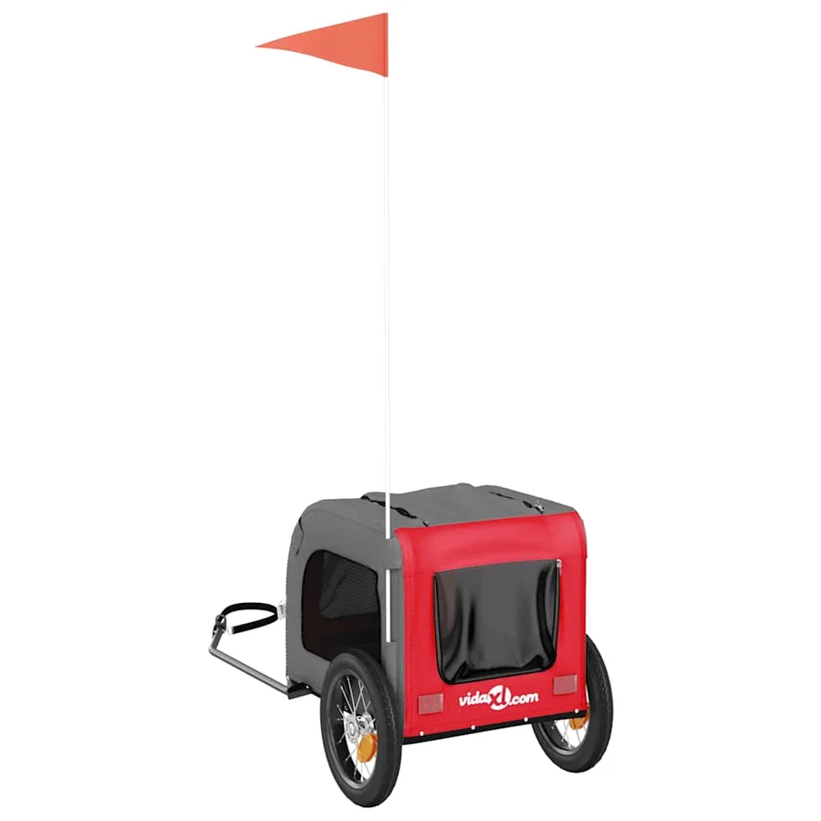 Remorque de vélo pour animaux de compagnie rouge et gris - 8