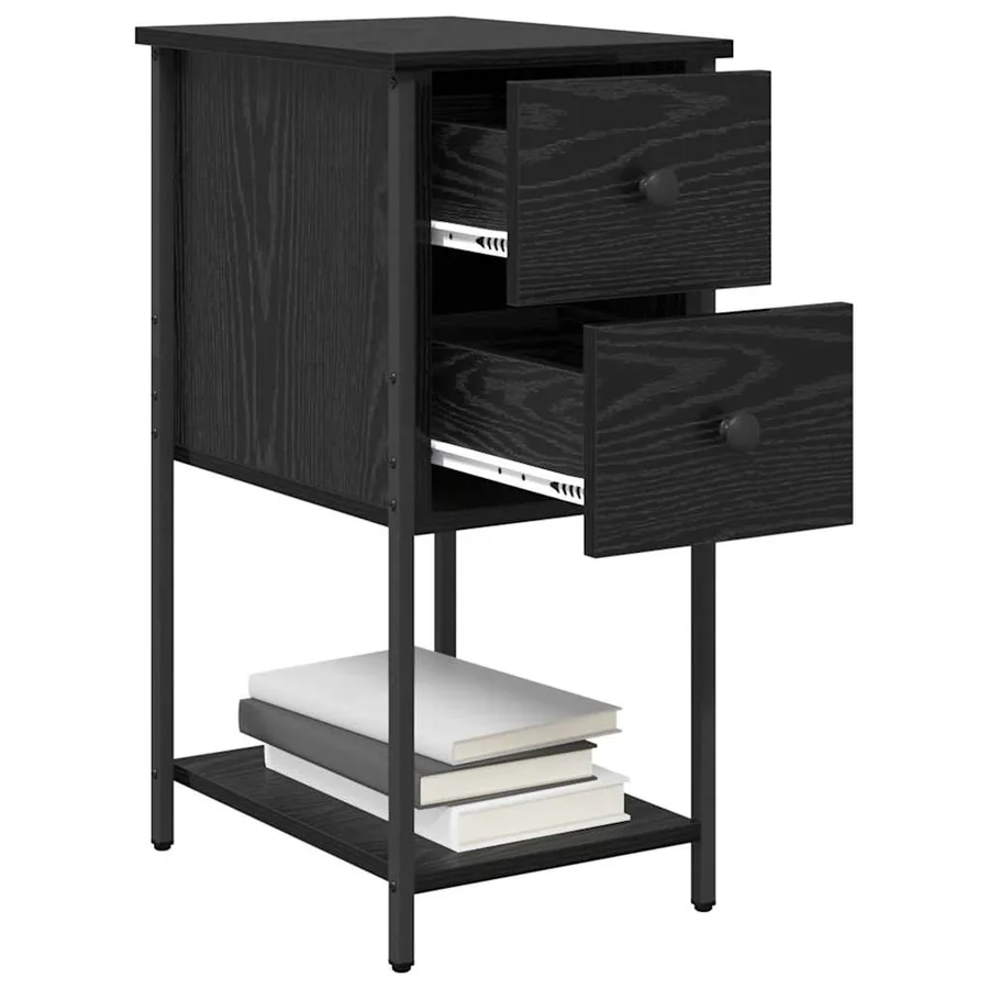 Cabinet de chevet avec tiroir 2 pcs Chêne noir 32 x 42 x 70 cm - 3