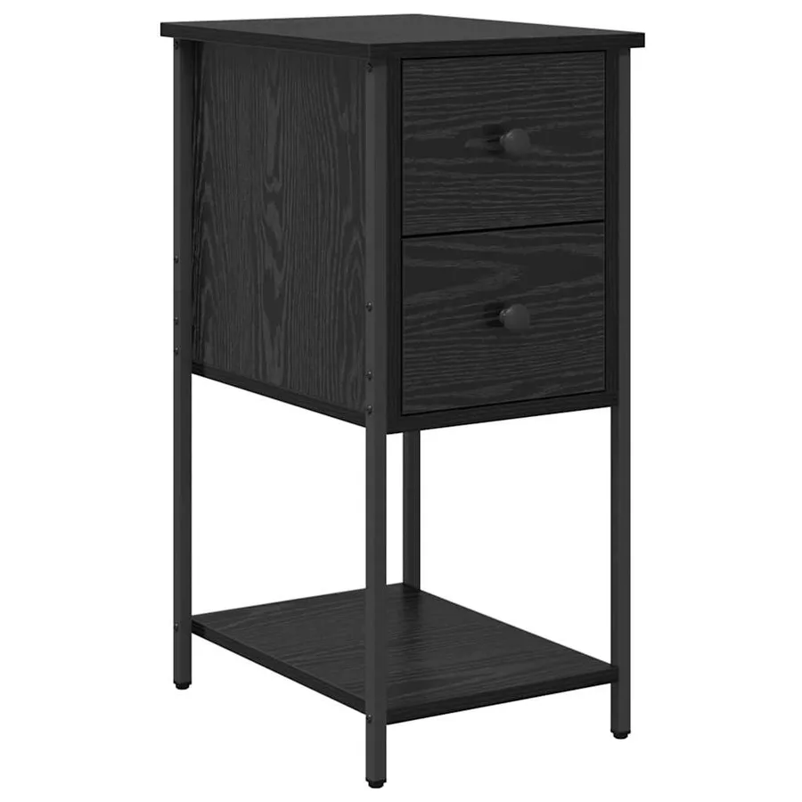 Cabinet de chevet avec tiroir 2 pcs Chêne noir 32 x 42 x 70 cm - 5