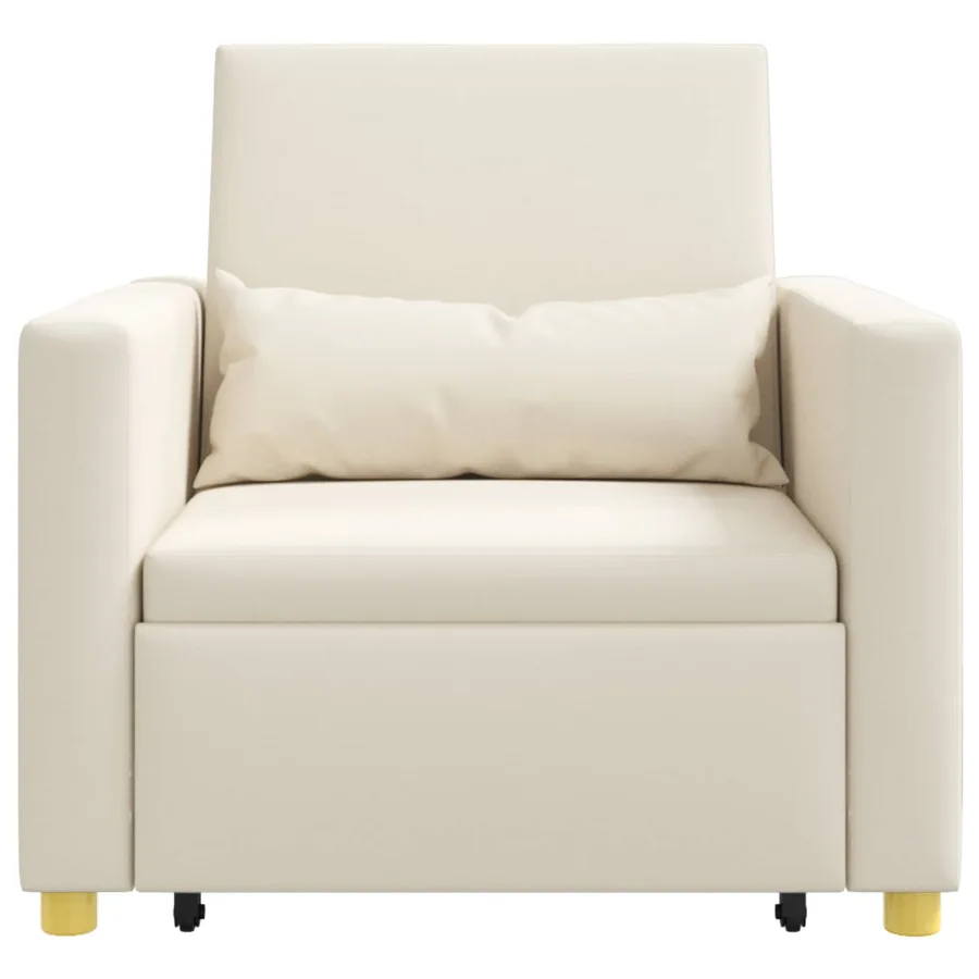 Canapé-lit escamotable simple Blanc crème 90 x 165 x 87 cm - 5
