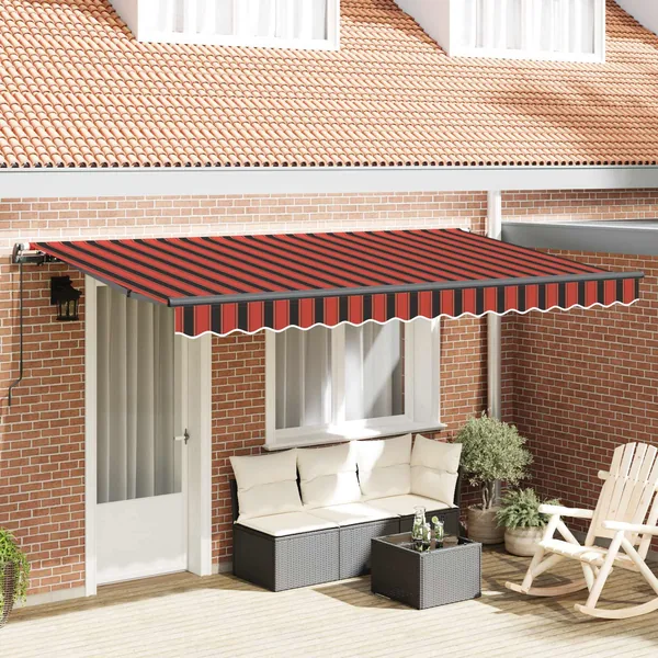 Auvent Rétractable Orange 350 x 200 cm tissu