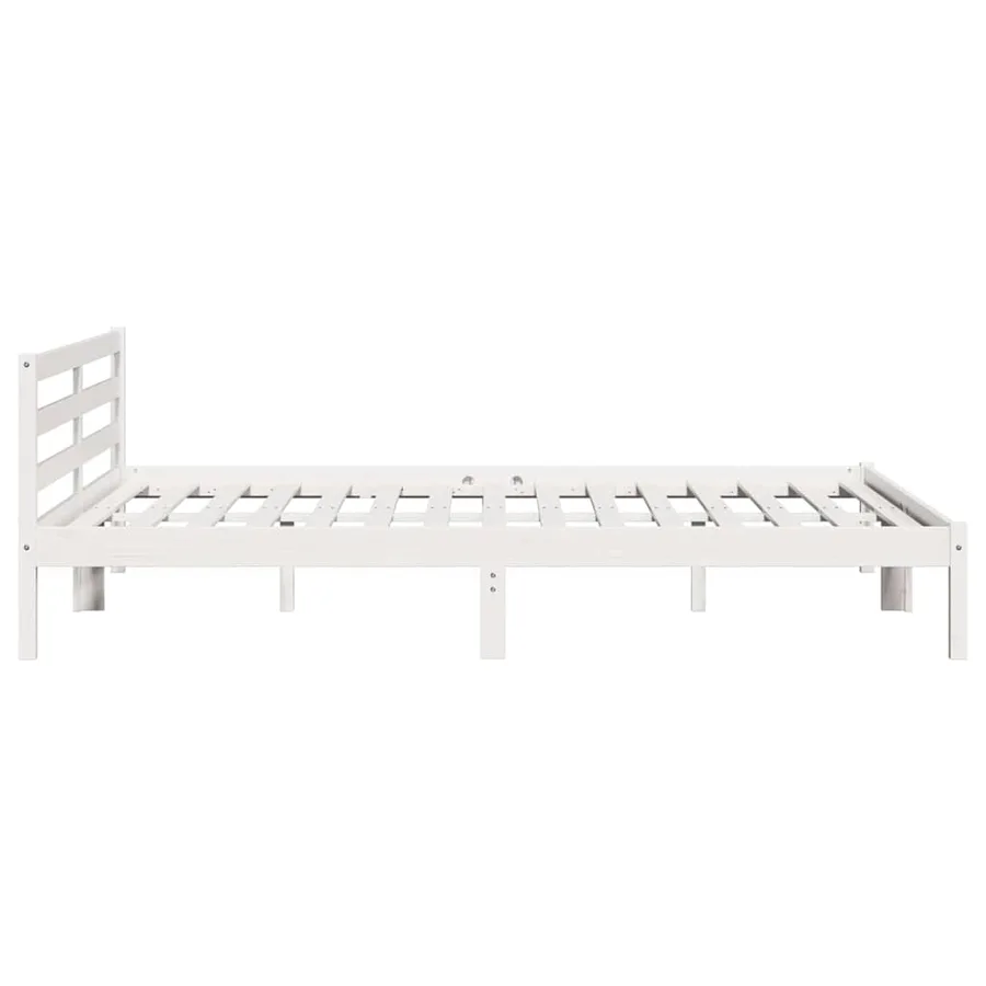 Cadre de lit Blanc 215,5 x 185,5 x 69,5 cm Bois de Pin Massif - 6