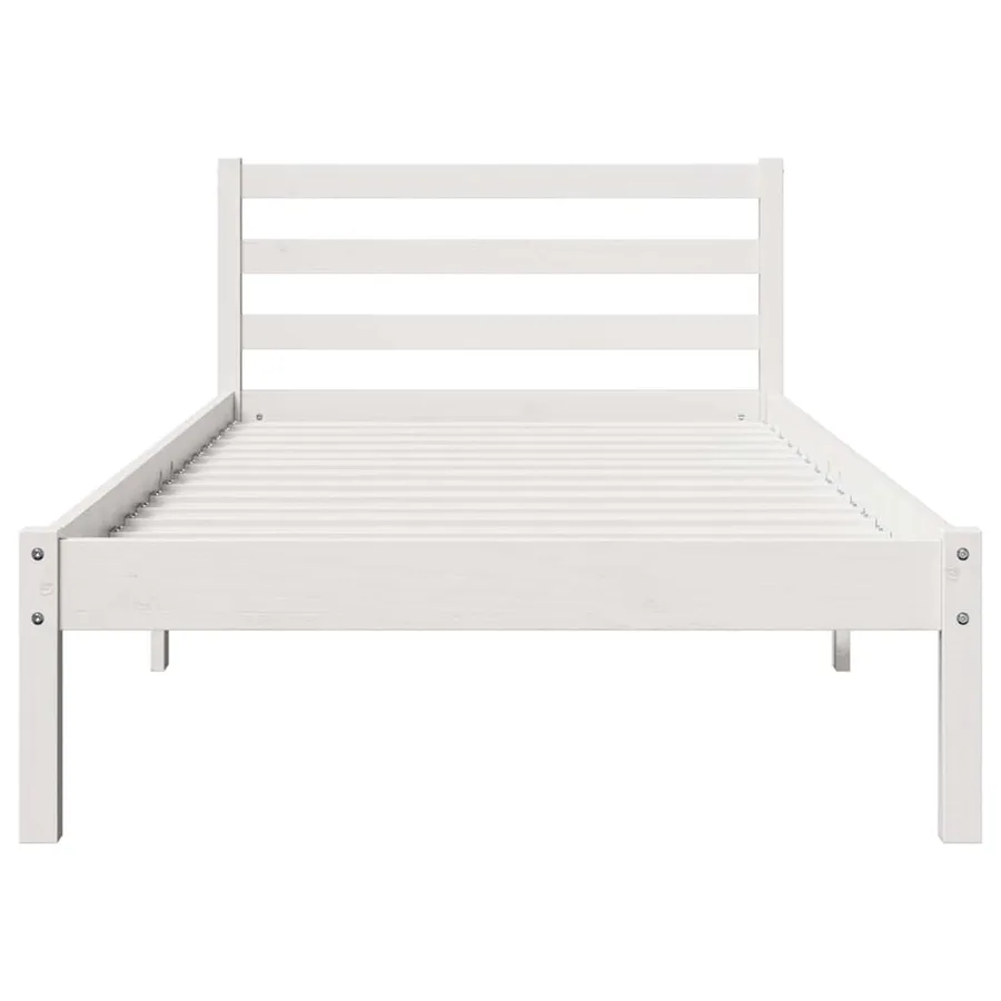Cadre de lit Blanc 215,5 x 105,5 x 69,5 cm Bois de Pin Massif - 5