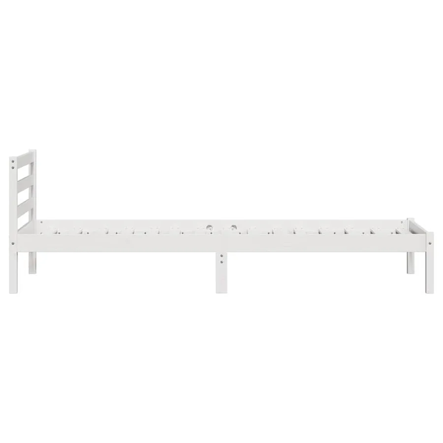 Cadre de lit Blanc 215,5 x 105,5 x 69,5 cm Bois de Pin Massif - 6